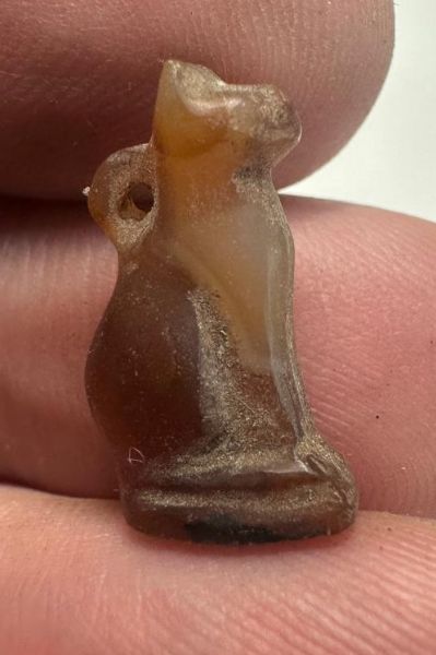 Picture of  Ancient Egypt.  LATE PERIOD. 600 - 100 B.C.  STONE  CAT AMULET